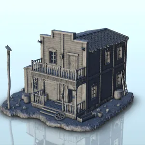 Old house with flag and wooden stairs - Terrain scenery West