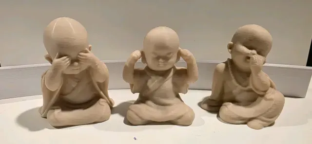 3 Baby Buddhas: Mizaru (I see no evil), Kikazaru (I hear no evil) — Image 6 of 9
