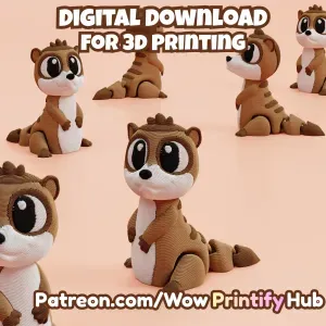 Articulated Meerkat STL & 3MF – Flexi Fidget Toy