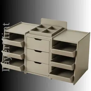 Multi-Functional Desk Organizer with Drawers & Side Trays