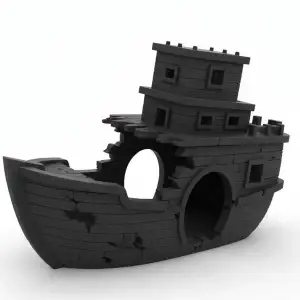 Haunted Sunken Shipwreck – Gothic Aquarium Cave Ornament