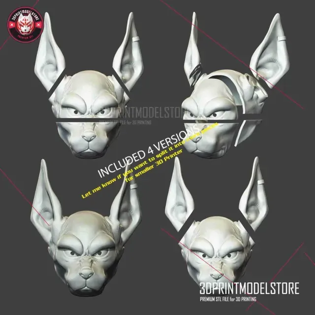 Beerus Head Helmet - Anubis Cosplay Mask Halloween Costume — Фото 6 из 9