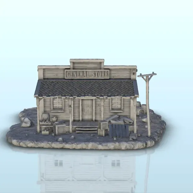 General Store with Canopy - Old West Terrain Scenery — Фото 7 из 9