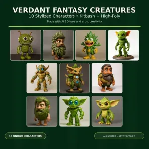 Verdant Fantasy Creatures – High-Poly Character Collection