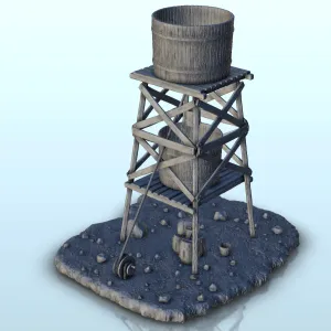 Double water tank with pulley - Terrain scenery West Old