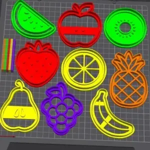 fruit Cookie Cutter Set – 3D Printable STL for Baking