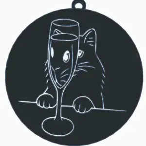 Keychain cat cup