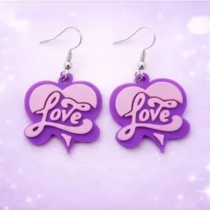 Love Script Earrings - Valentine's Day