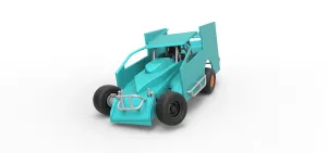 Northeast Outlaw Dirt Modified stock car while turning 1:25
