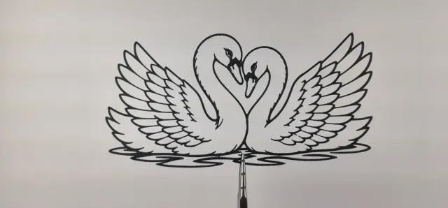 Romantic Swan Couple 2D Wall Art — Image 2 of 3