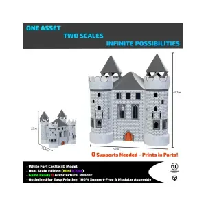 White Fort Castle 3D Model - Dual Scale Edition Mini & Epic