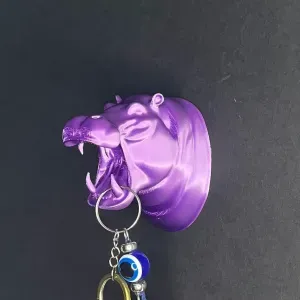 Hippo wall key holder deco organizer zoo animal wall display