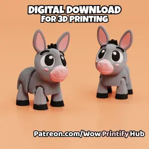 Articulated Donkey STL & 3MF – Flexi Fidget Toy