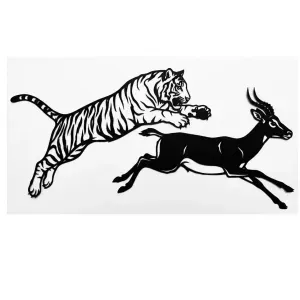 Wallart White tiger hunting antelope single color easy print