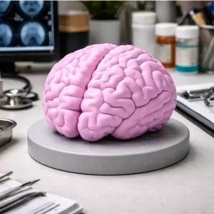 Anatomical Brain Desk Sculpture – 3D Printed Display Model