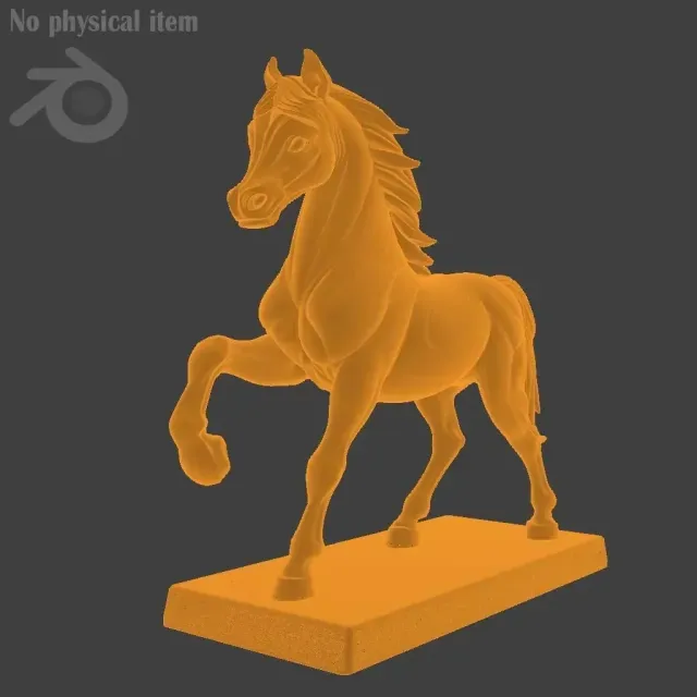 Black Horse Statue STL for 3D Printing | Single-Color Model — Фото 7 из 8