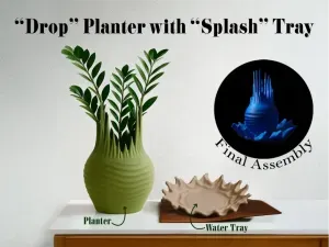 “Droplet” Planter/Vase with “Splash” Tray