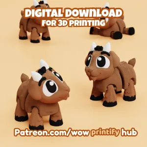 Articulated Goat 3D Print File: Flexi Fidget Toy