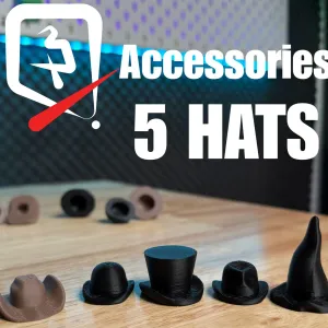 🎩 Mini Hat Pack – 5 Accessory Hats for Articulated Models!