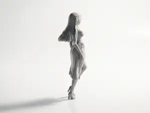 Elegant Lady Chinese Dress Figurine 3D Printable