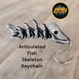 Articulated Fish Skeleton Keychain