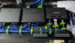 Automotive +/- Battery Cable Mounts 4 AWG for amps, etc.