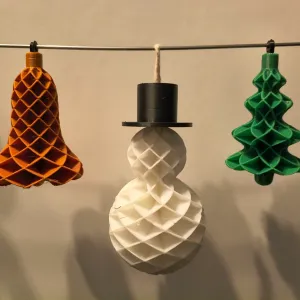 Christmas Decorations - Snowman, Bell, Tree - Cross twist