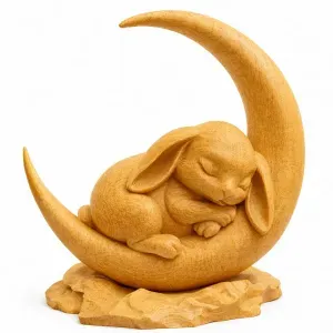 Rabbit on the moon statuette