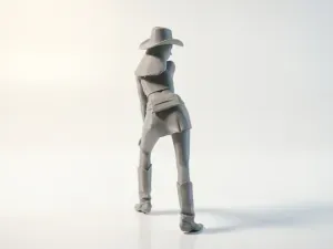 Cowgirl Pose Female Figurine 3D Printable