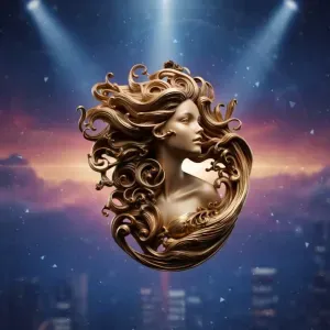 Ethereal Flow: The Golden Muse - Escultura Ornamental Lujo