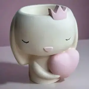 Rabbit-Shaped Cachepot Vase with Heart