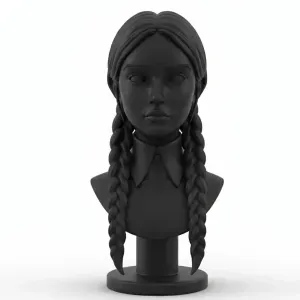 Gothic Braided Portrait Bust – Dark Aesthetic Sculpture