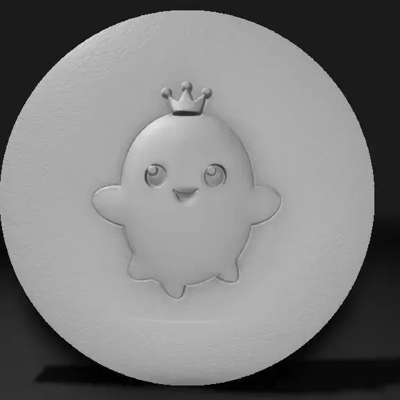 Gast cartoon, small floating ghost with tiny crown and playf