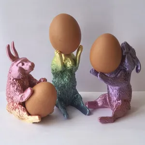 Easter rabbits eggs holder set