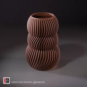 Vase 0003 - Striped bubbles vase