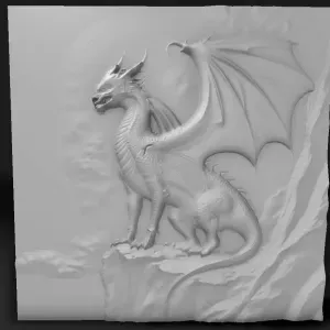 majestic dragon with wings perched on a rock