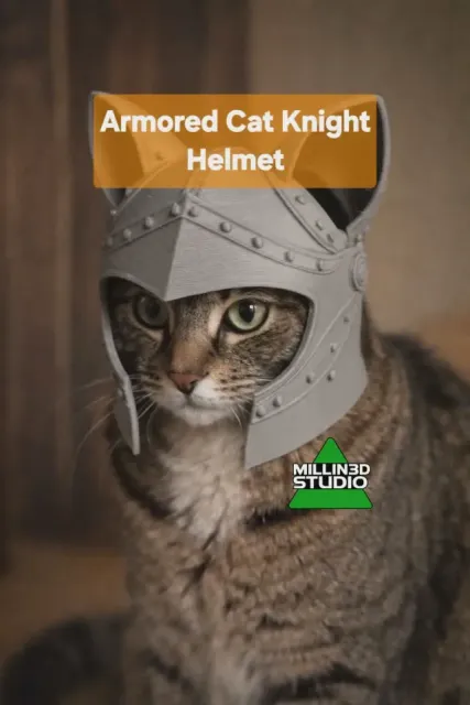Armored Cat Knight Helmet