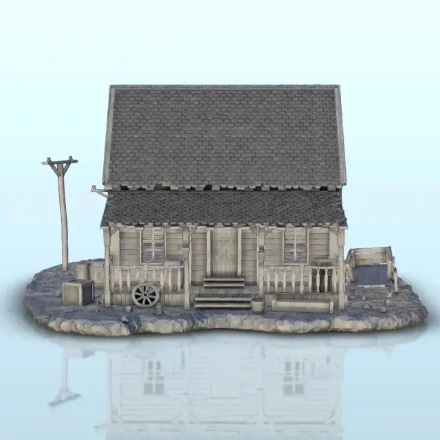 House with stone fireplace - Terrain scenery Old West — Фото 7 из 9