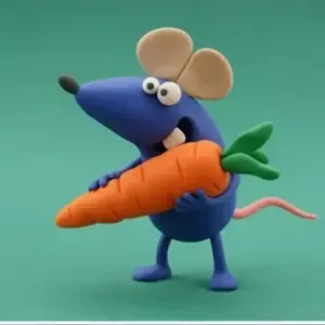 Ratinho azul com cenoura - Castelo Rá-Tim-Bum