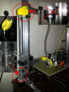 New z-axis holder for the K8200 (3Drag) and changing axis coupler