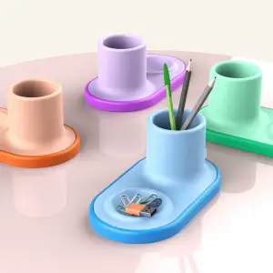 Desk Organizer, Modern Pen Holder; Brush, Pen, SD Card Stand