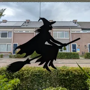 Halloween Witch on Broomstick
