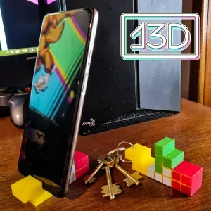 Soporte para celular y llavero, Tetris.