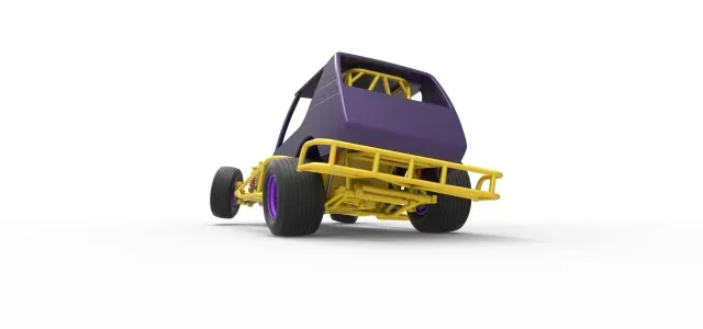Vintage Northeast Dirt Modified stock car while turning 1:25 — Фото 7 из 9