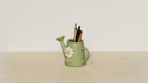 Flower Watering Can Pencil Holder