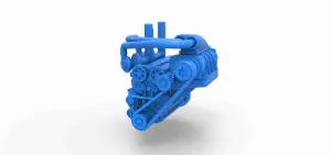 Twin turbo supercharged straight-six engine Scale 1:25