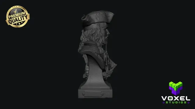 Jack Sparrow Bust STL Pirates of the Caribbean 3D Print Scu — Фото 4 из 6