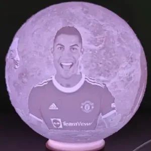 Lithophane Sphere of Cristiano Ronaldo