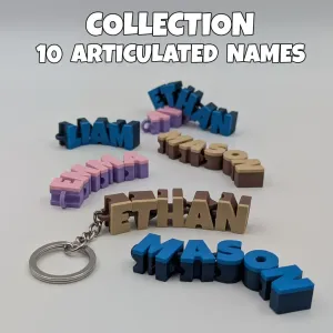 Articulated Name Keychain Collection - 10 most popular names