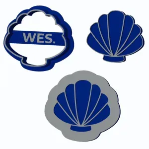Shell - Cookie Cutter with stamp and embosser (4 sizes)